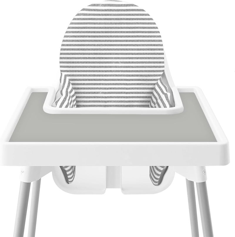 Mintlyfe High Chair Placemat for IKEA Antilop Baby High Chair, 2 Packs Stain Resistant Non-Slip Toddler Silicone High Chair Place Mats Eating Table Mat (Blush/Gray) - Image 2